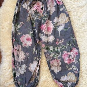 Zimmermann Girls Floral Pants in Gray and Pink